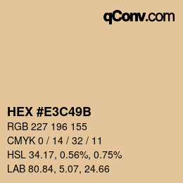 Farbcode: HEX #E3C49B | qconv.com