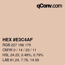 Color code: HEX #E3C4AF | qconv.com