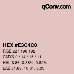 Color code: HEX #E3C4C0 | qconv.com