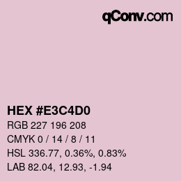 カラーコード: HEX #E3C4D0 | qconv.com