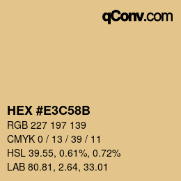 カラーコード: HEX #E3C58B | qconv.com