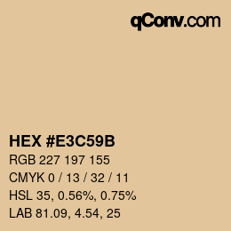 Color code: HEX #E3C59B | qconv.com