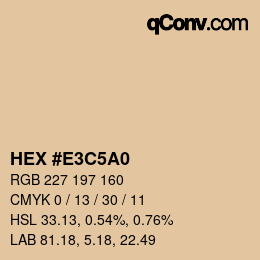 Color code: HEX #E3C5A0 | qconv.com