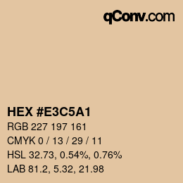 Farbcode: HEX #E3C5A1 | qconv.com