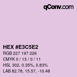 Código de color: HEX #E3C5E2 | qconv.com