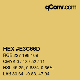 Farbcode: HEX #E3C66D | qconv.com
