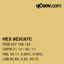 Color code: HEX #E3C67C | qconv.com