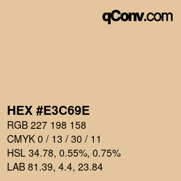 Farbcode: HEX #E3C69E | qconv.com
