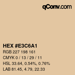 Código de color: HEX #E3C6A1 | qconv.com