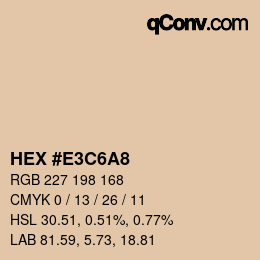 Color code: HEX #E3C6A8 | qconv.com