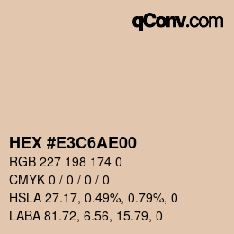 Color code: HEX #E3C6AE00 | qconv.com