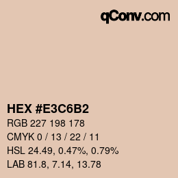 カラーコード: HEX #E3C6B2 | qconv.com