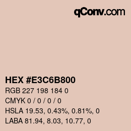 Color code: HEX #E3C6B800 | qconv.com