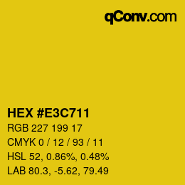 Color code: HEX #E3C711 | qconv.com