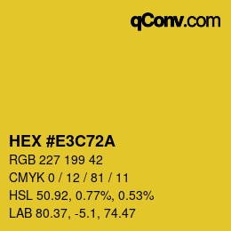 Color code: HEX #E3C72A | qconv.com