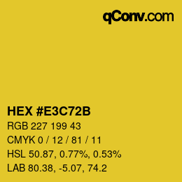 Color code: HEX #E3C72B | qconv.com