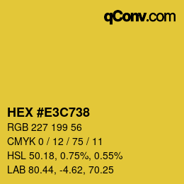 Color code: HEX #E3C738 | qconv.com