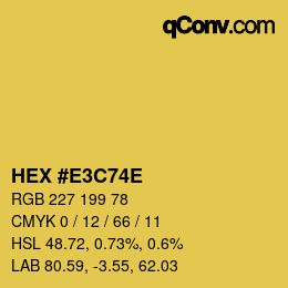 Color code: HEX #E3C74E | qconv.com