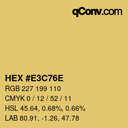 Color code: HEX #E3C76E | qconv.com
