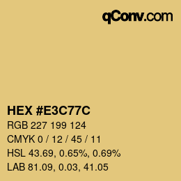 Color code: HEX #E3C77C | qconv.com