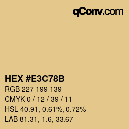 Color code: HEX #E3C78B | qconv.com