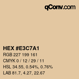 Code couleur: HEX #E3C7A1 | qconv.com