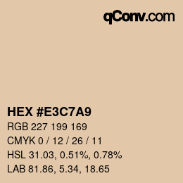 Color code: HEX #E3C7A9 | qconv.com