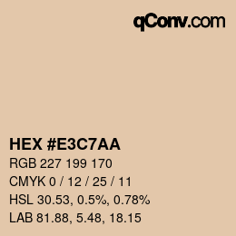 Color code: HEX #E3C7AA | qconv.com