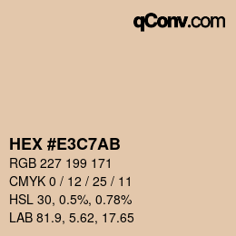 Color code: HEX #E3C7AB | qconv.com
