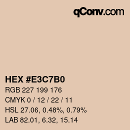 Color code: HEX #E3C7B0 | qconv.com