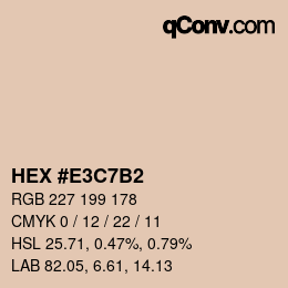 Color code: HEX #E3C7B2 | qconv.com
