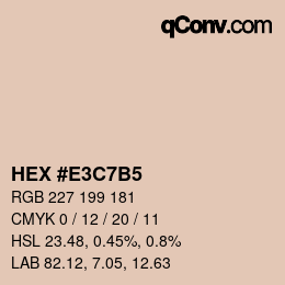 Farbcode: HEX #E3C7B5 | qconv.com