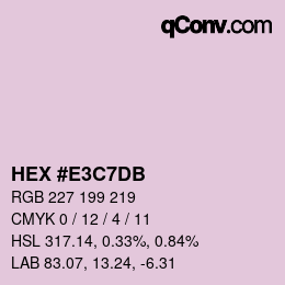 Color code: HEX #E3C7DB | qconv.com