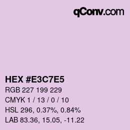 カラーコード: HEX #E3C7E5 | qconv.com