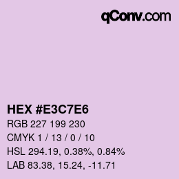 カラーコード: HEX #E3C7E6 | qconv.com