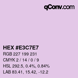 カラーコード: HEX #E3C7E7 | qconv.com