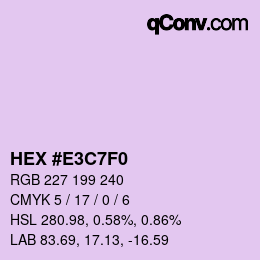Color code: HEX #E3C7F0 | qconv.com