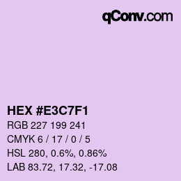 カラーコード: HEX #E3C7F1 | qconv.com