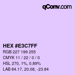 Color code: HEX #E3C7FF | qconv.com