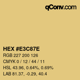 Color code: HEX #E3C87E | qconv.com