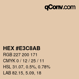 Color code: HEX #E3C8AB | qconv.com