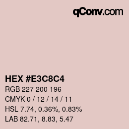 カラーコード: HEX #E3C8C4 | qconv.com