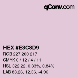 カラーコード: HEX #E3C8D9 | qconv.com