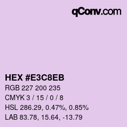 Color code: HEX #E3C8EB | qconv.com