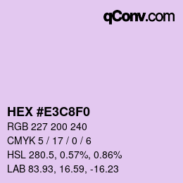 Color code: HEX #E3C8F0 | qconv.com
