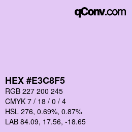 Color code: HEX #E3C8F5 | qconv.com