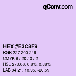 Color code: HEX #E3C8F9 | qconv.com