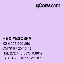 Color code: HEX #E3C8FA | qconv.com