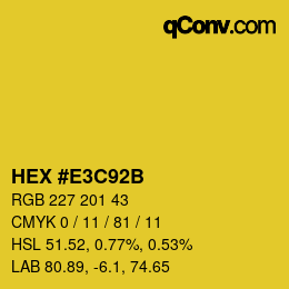 カラーコード: HEX #E3C92B | qconv.com