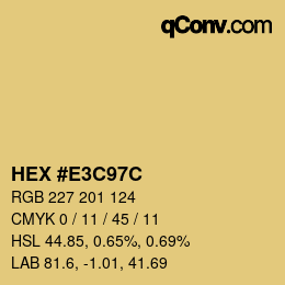 Color code: HEX #E3C97C | qconv.com